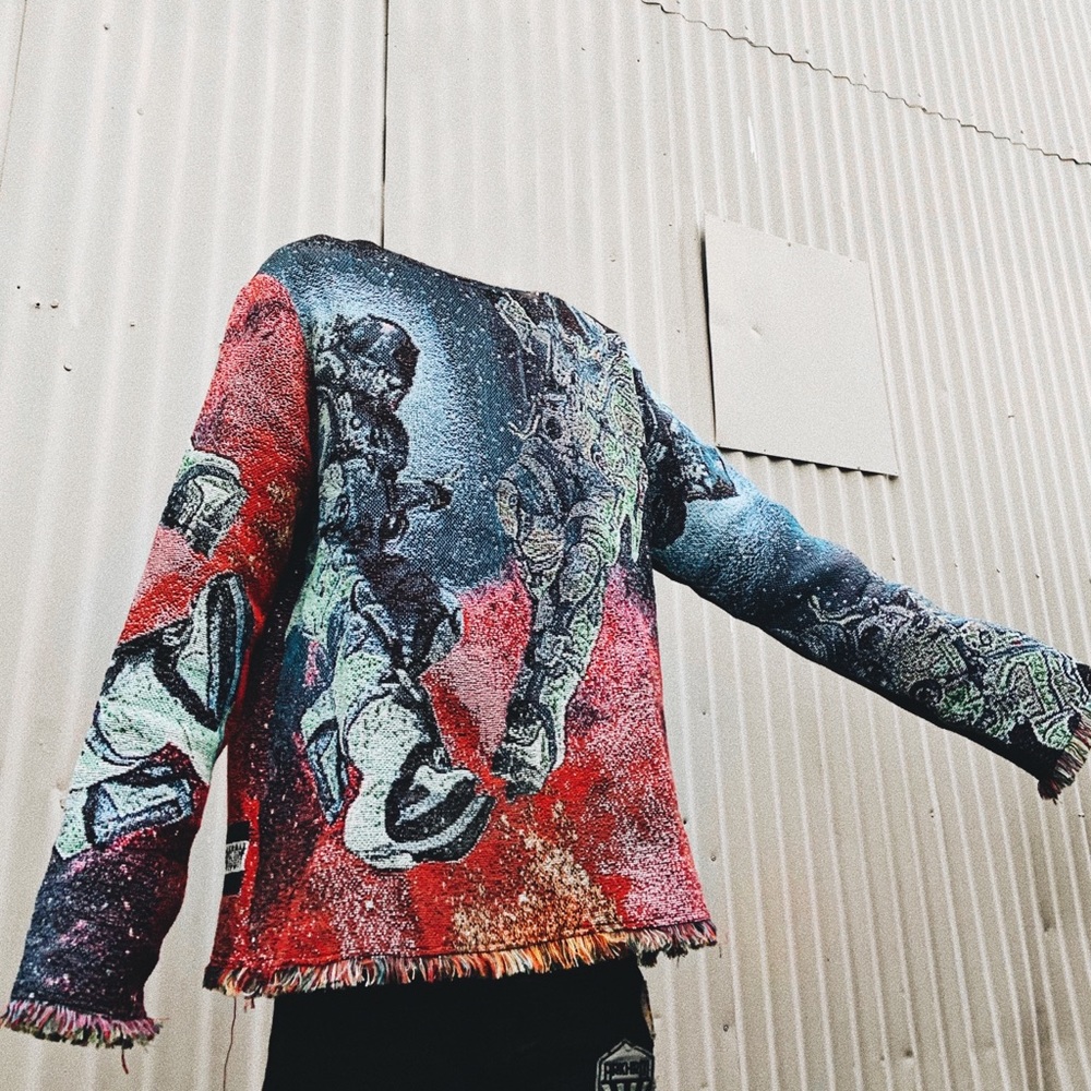Pluto X Baby Pluto Tapestry Blanket Sweater - Picture 1 of 4